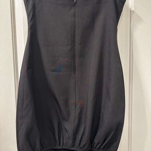 Classic Black Strapless Bubble Hem Mini Dress New - Picture 5 of 6